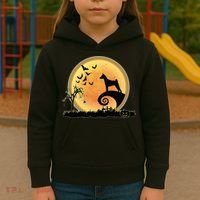 Basenji Scary And Moon Funny Dog Halloween Costume Kids Hoodie thumb 3