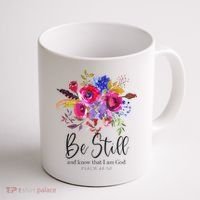 Be Still and Know That I Am God Christian Bible Verse Quote Coffee Mug thumb 1