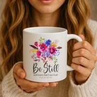 Be Still and Know That I Am God Christian Bible Verse Quote Coffee Mug thumb 3