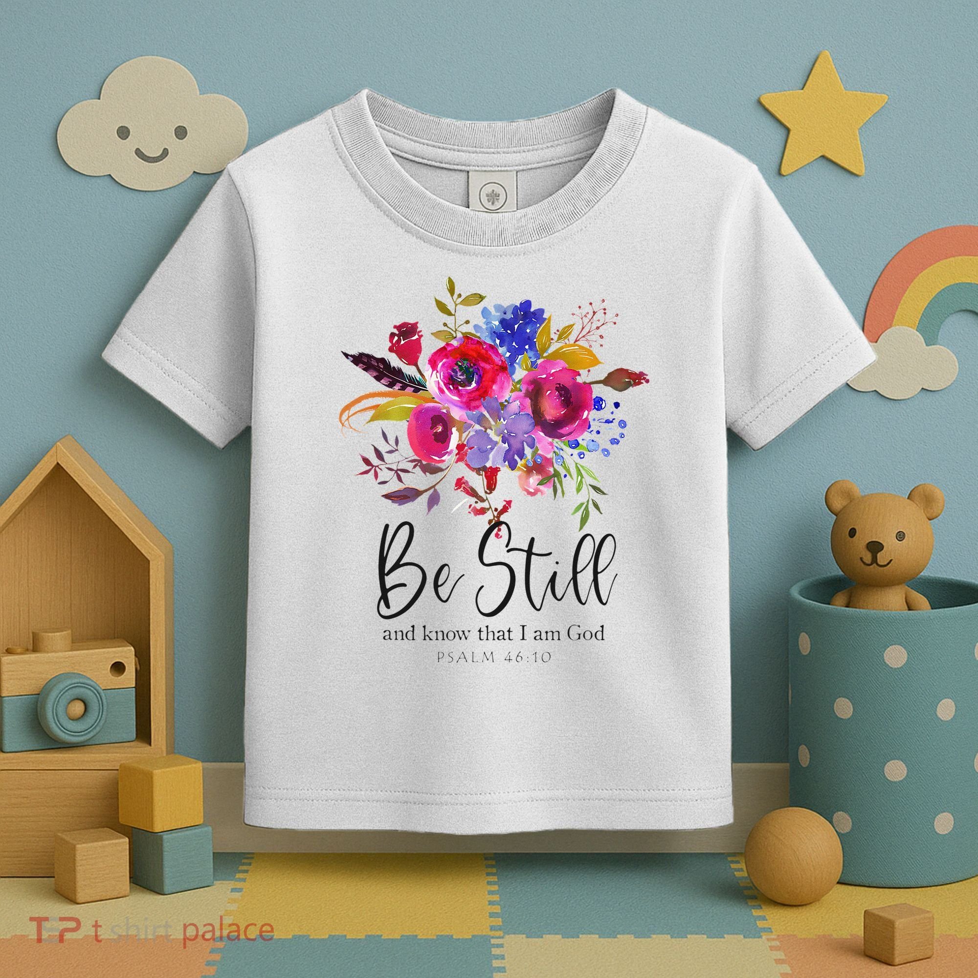 Be Still and Know That I Am God Christian Bible Verse Quote Toddler T-Shirt