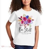 Be Still and Know That I Am God Christian Bible Verse Quote Kids T-Shirt thumb 2