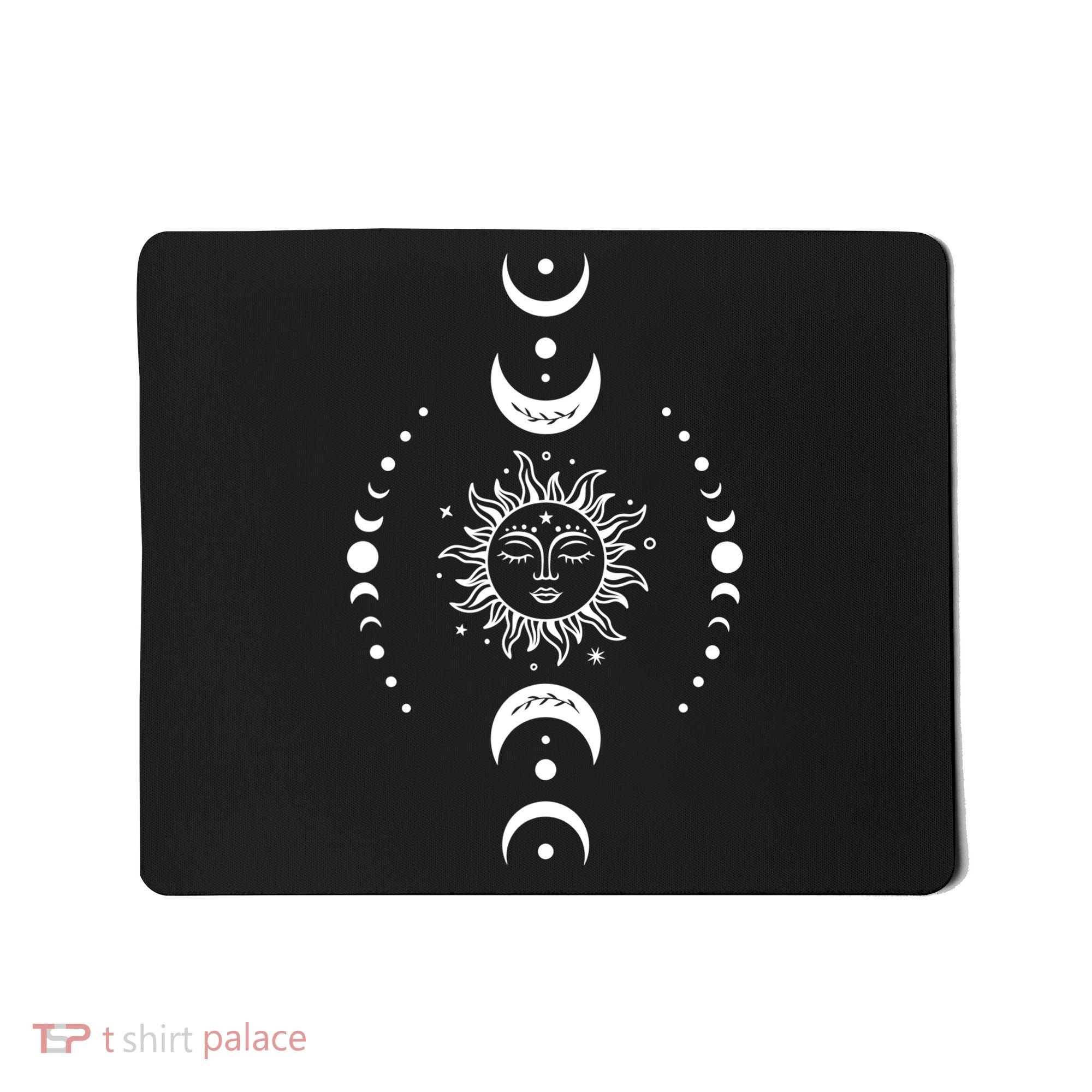 Boho Sun And Moon Celestial Crescent Moon Phases Funny Gift Men Women Mousepad