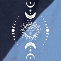 Boho Sun And Moon Celestial Crescent Moon Phases Funny Gift Men Women Raglan Baseball Sleeve Shirt thumb 2