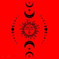 Boho Sun And Moon Celestial Crescent Moon Phases Funny Gift Men Women Santa Hat thumb 1