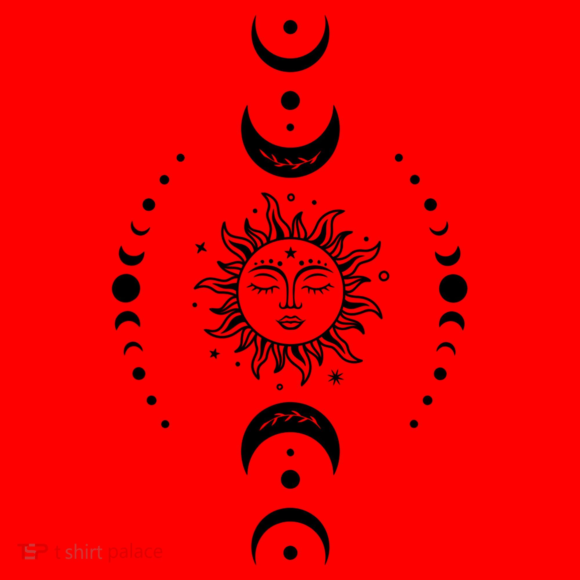Boho Sun And Moon Celestial Crescent Moon Phases Funny Gift Men Women Santa Hat