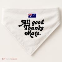 British Slogans All Good Thanks Mate USA-Made Doggie Bandana thumb 0