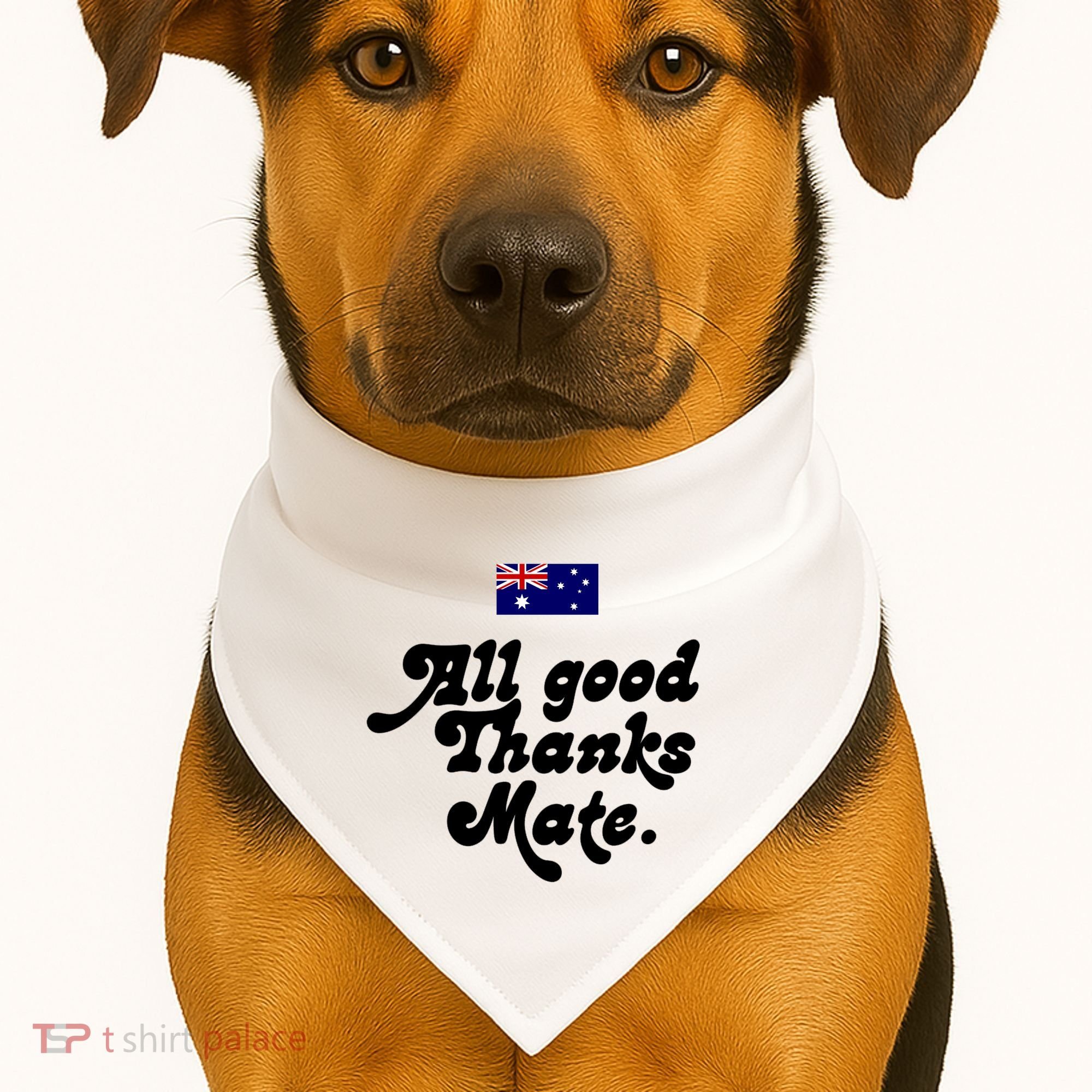 British Slogans All Good Thanks Mate USA-Made Doggie Bandana