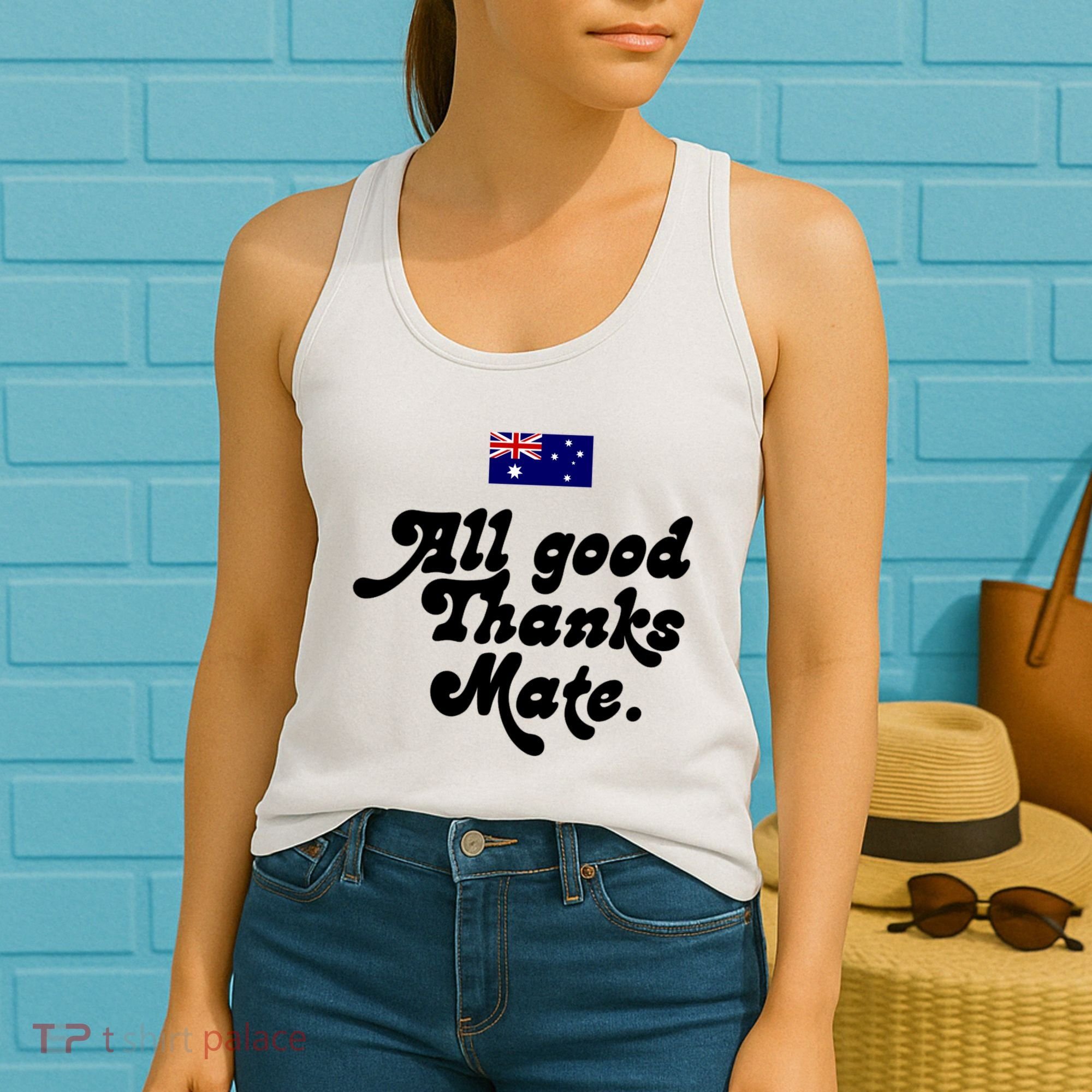 British Slogans All Good Thanks Mate Women's Tank Top