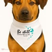 Be Still And Know That I Am God Christian Religious Funny Gift Cute Gift USA-Made Doggie Bandana thumb 1