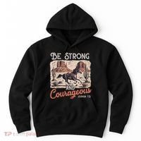 Be Strong And Courageous Horse Western Christian Cowgirl Hoodie thumb 0