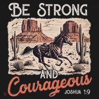 Be Strong And Courageous Horse Western Christian Cowgirl Sweatshirt thumb 3