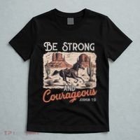 Be Strong And Courageous Horse Western Christian Cowgirl T-Shirt thumb 5