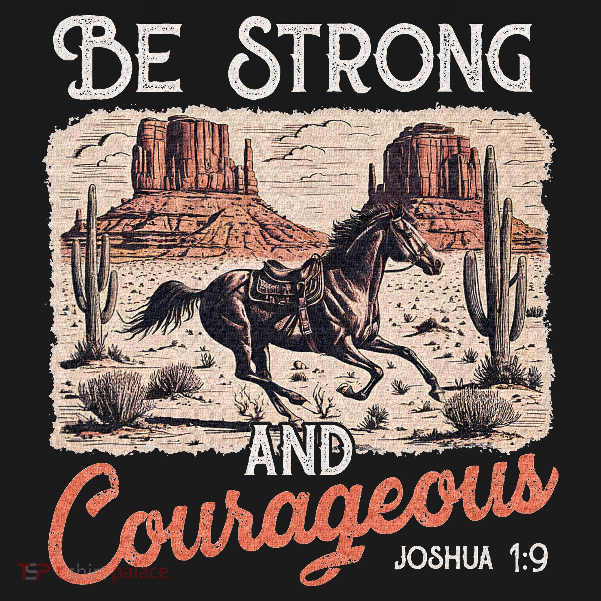 Be Strong And Courageous Horse Western Christian Cowgirl Women's Hoodie