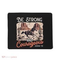 Be Strong And Courageous Horse Western Christian Cowgirl Mousepad thumb 0