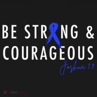 Be Strong And Courageous Colon Cancer Awareness Ribbon Gift Women's Hoodie thumb 2