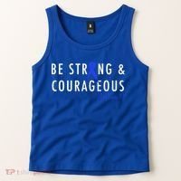 Be Strong And Courageous Colon Cancer Awareness Ribbon Gift Tank Top thumb 2