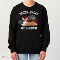 Barks Sparks And Barbecue Corgi 4th Of July Women's Sweatshirt thumb 0
