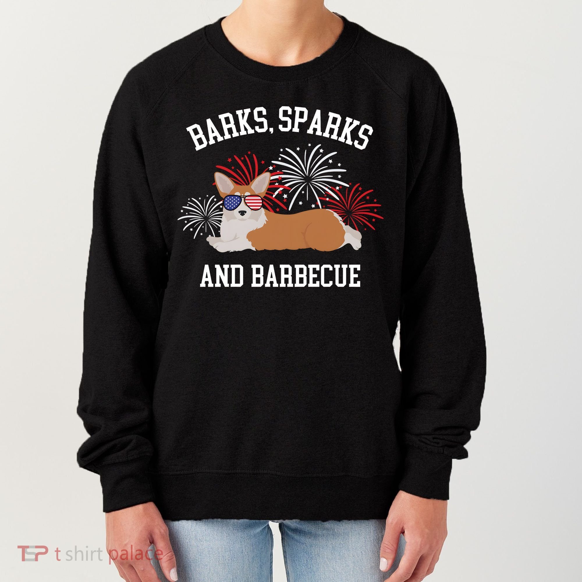 Barks Sparks And Barbecue Corgi 4th Of July Women's Sweatshirt