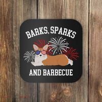 Barks Sparks And Barbecue Corgi 4th Of July Coaster thumb 0
