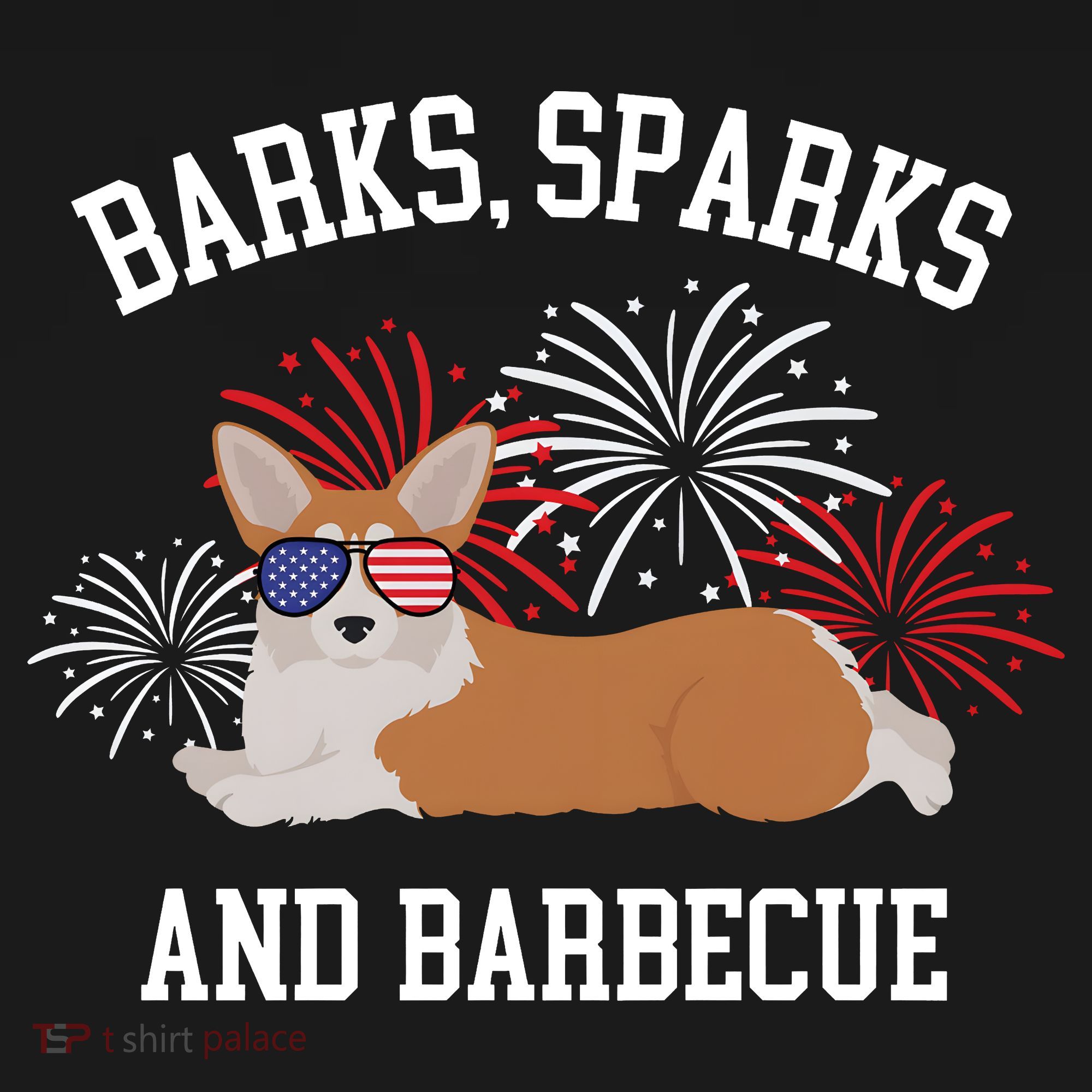 Barks Sparks And Barbecue Corgi 4th Of July Women's Tank Top