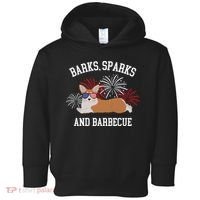 Barks Sparks And Barbecue Corgi 4th Of July Toddler Hoodie thumb 0