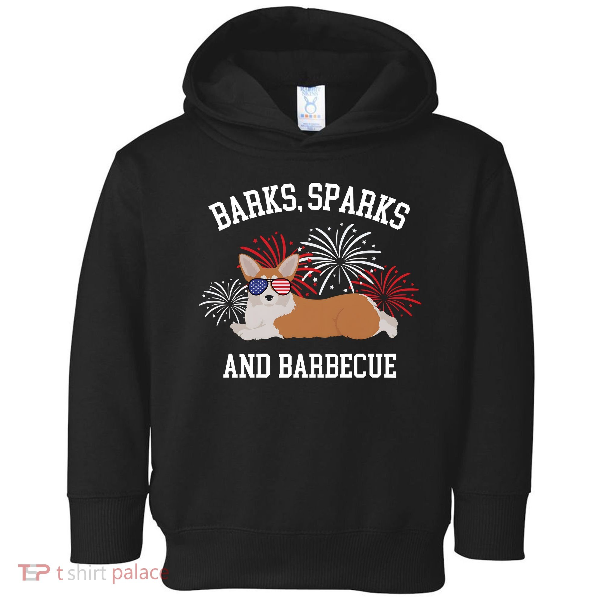 Barks Sparks And Barbecue Corgi 4th Of July Toddler Hoodie