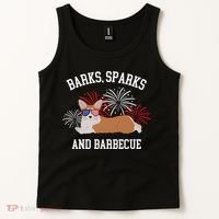 Barks Sparks And Barbecue Corgi 4th Of July Tank Top thumb 2