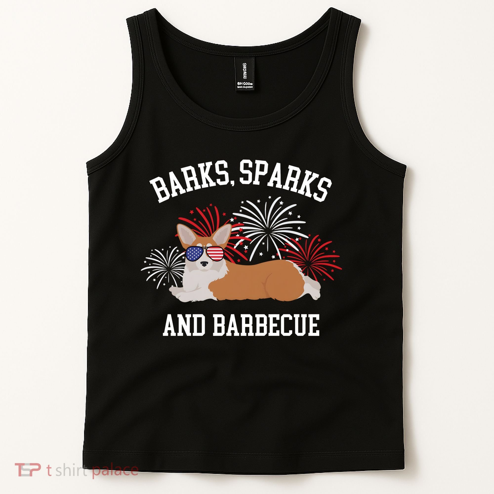 Barks Sparks And Barbecue Corgi 4th Of July Tank Top