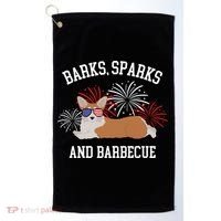 Barks Sparks And Barbecue Corgi 4th Of July Golf Towel thumb 0