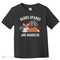 Barks Sparks And Barbecue Corgi 4th Of July Toddler T-Shirt thumb 0