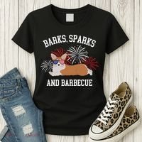 Barks Sparks And Barbecue Corgi 4th Of July Women's T-Shirt thumb 3