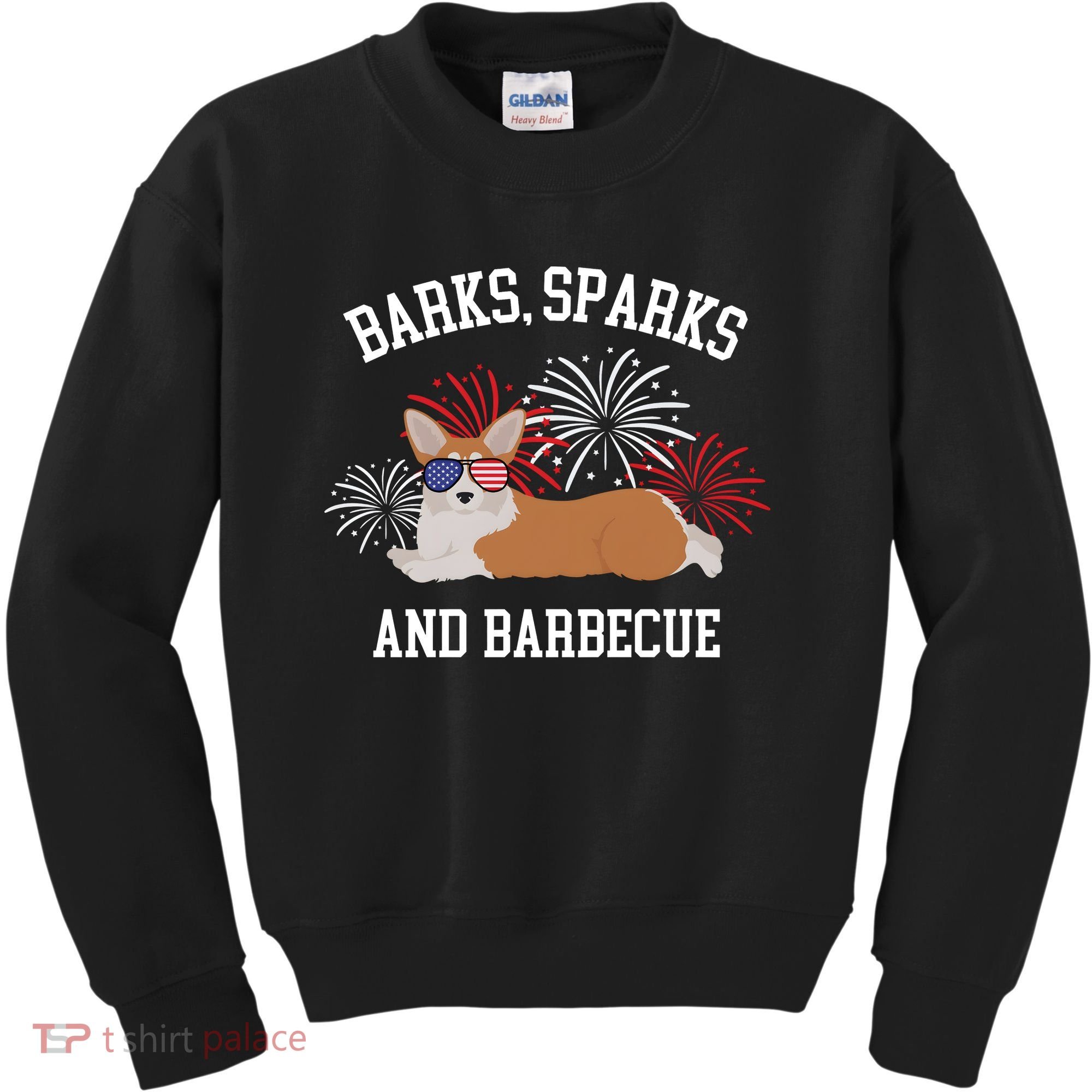 Barks Sparks And Barbecue Corgi 4th Of July Kids Sweatshirt