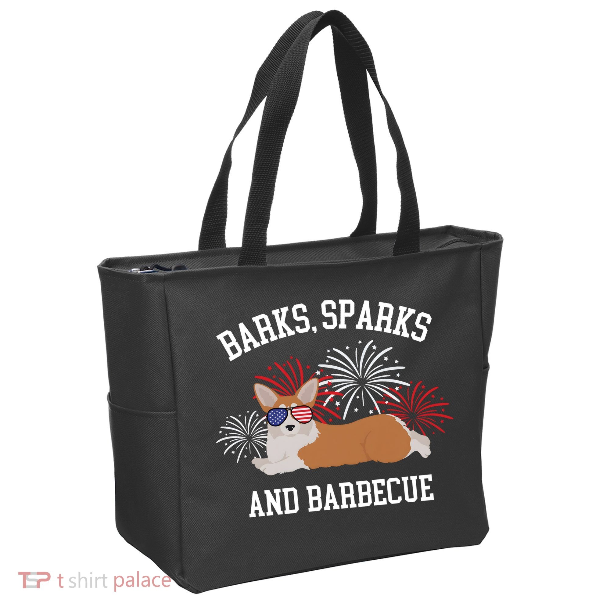 Barks Sparks And Barbecue Corgi 4th Of July Tote Bag