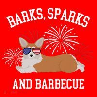 Barks Sparks And Barbecue Corgi 4th Of July Santa Hat thumb 1