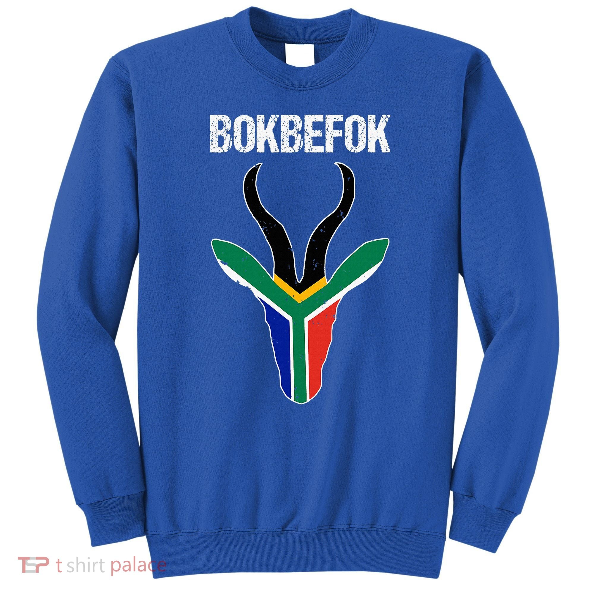 Bokbefok South African Rugby Bokke South Africa Flag Colours Sweatshirt