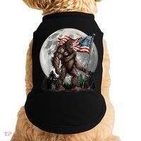 Bigfoot Sasquatch American Flag Full Moon Patriotics Doggie Tank thumb 0
