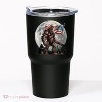 Bigfoot Sasquatch American Flag Full Moon Patriotics Tumbler thumb 0