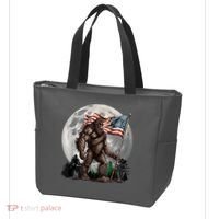 Bigfoot Sasquatch American Flag Full Moon Patriotics Tote Bag thumb 3