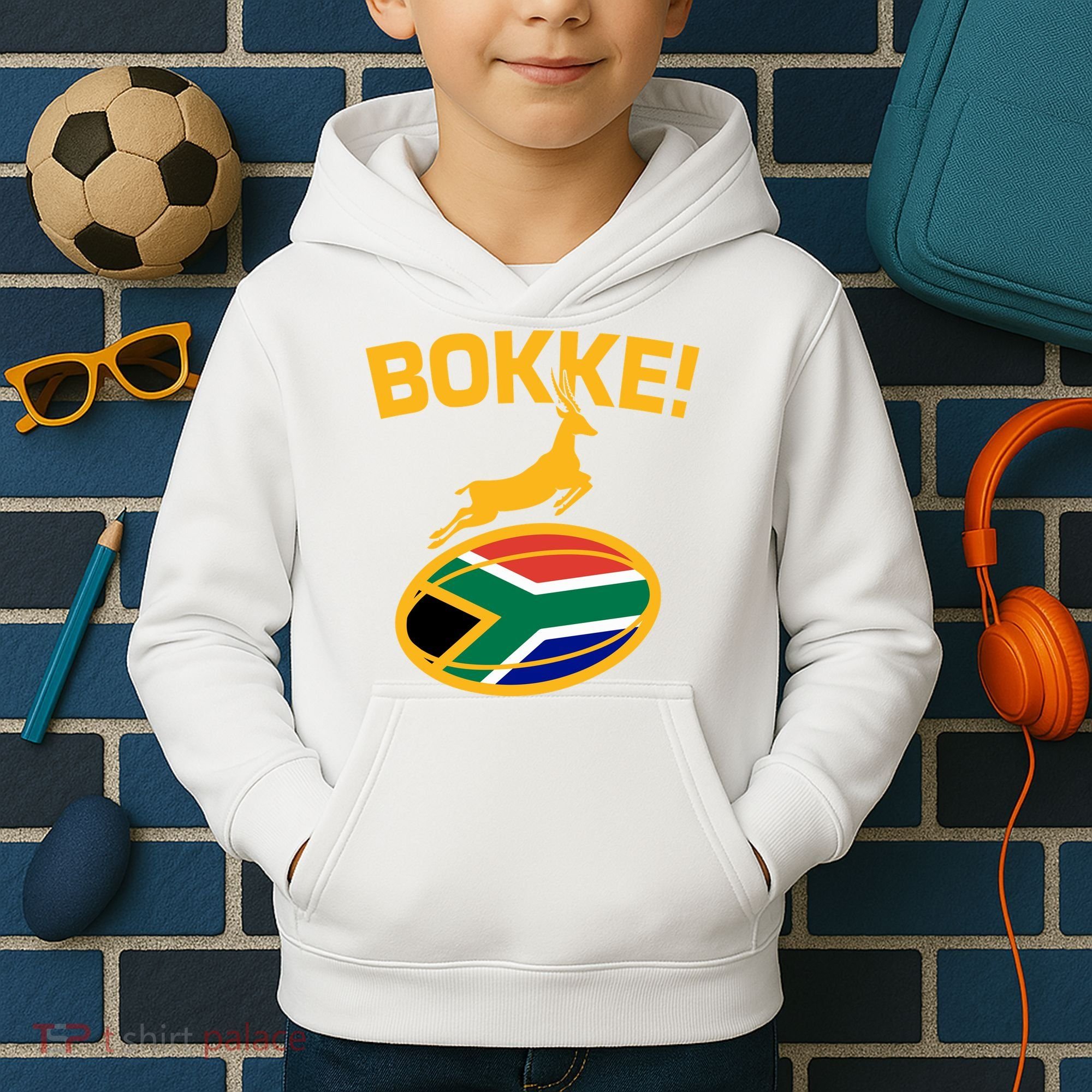 Bokke South African Rugby Fan Kids Hoodie