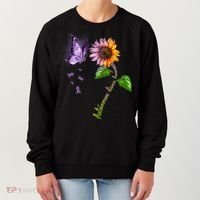 Butterfly Sunflower Autoimmune Disease Awareness Gift Women's Sweatshirt thumb 0