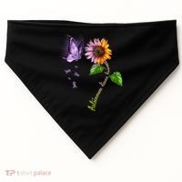 Butterfly Sunflower Autoimmune Disease Awareness Gift USA-Made Doggie Bandana thumb 0