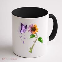 Butterfly Sunflower Autoimmune Disease Awareness Gift Coffee Mug thumb 1