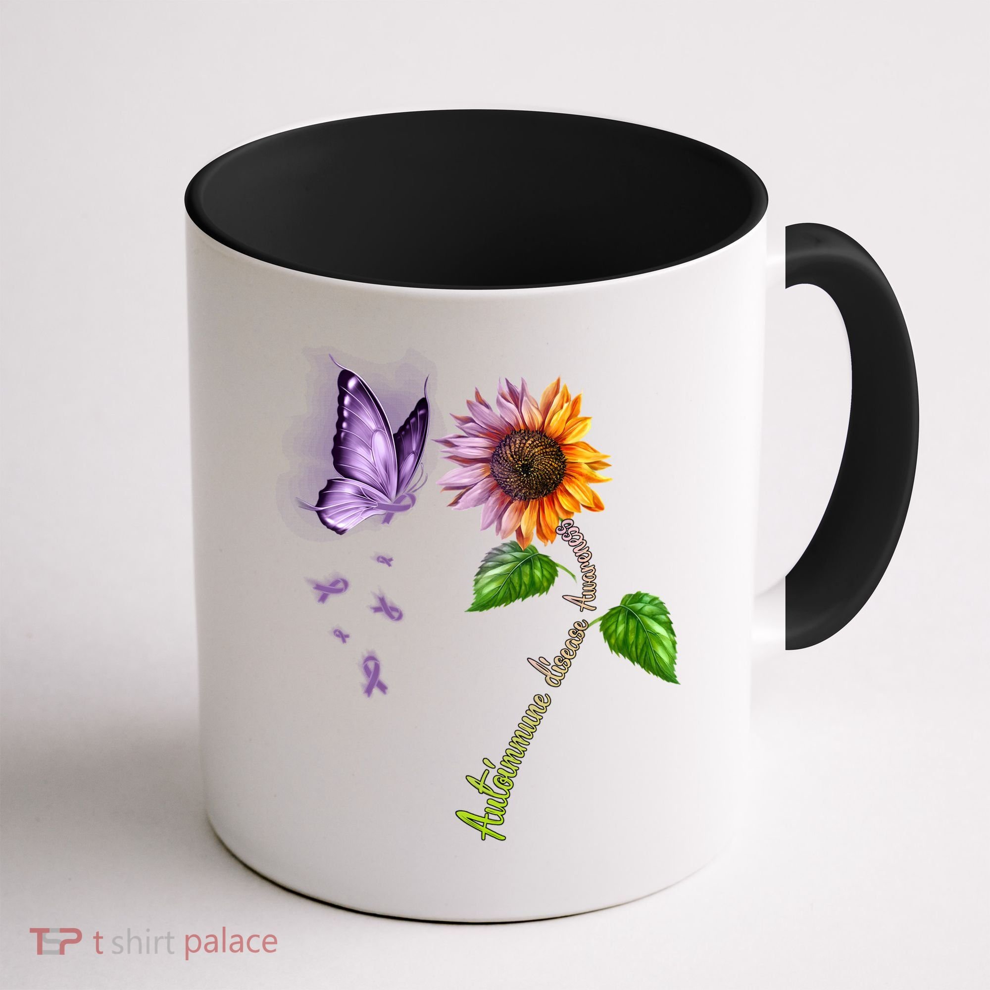 Butterfly Sunflower Autoimmune Disease Awareness Gift Coffee Mug