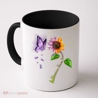 Butterfly Sunflower Autoimmune Disease Awareness Gift Coffee Mug thumb 0