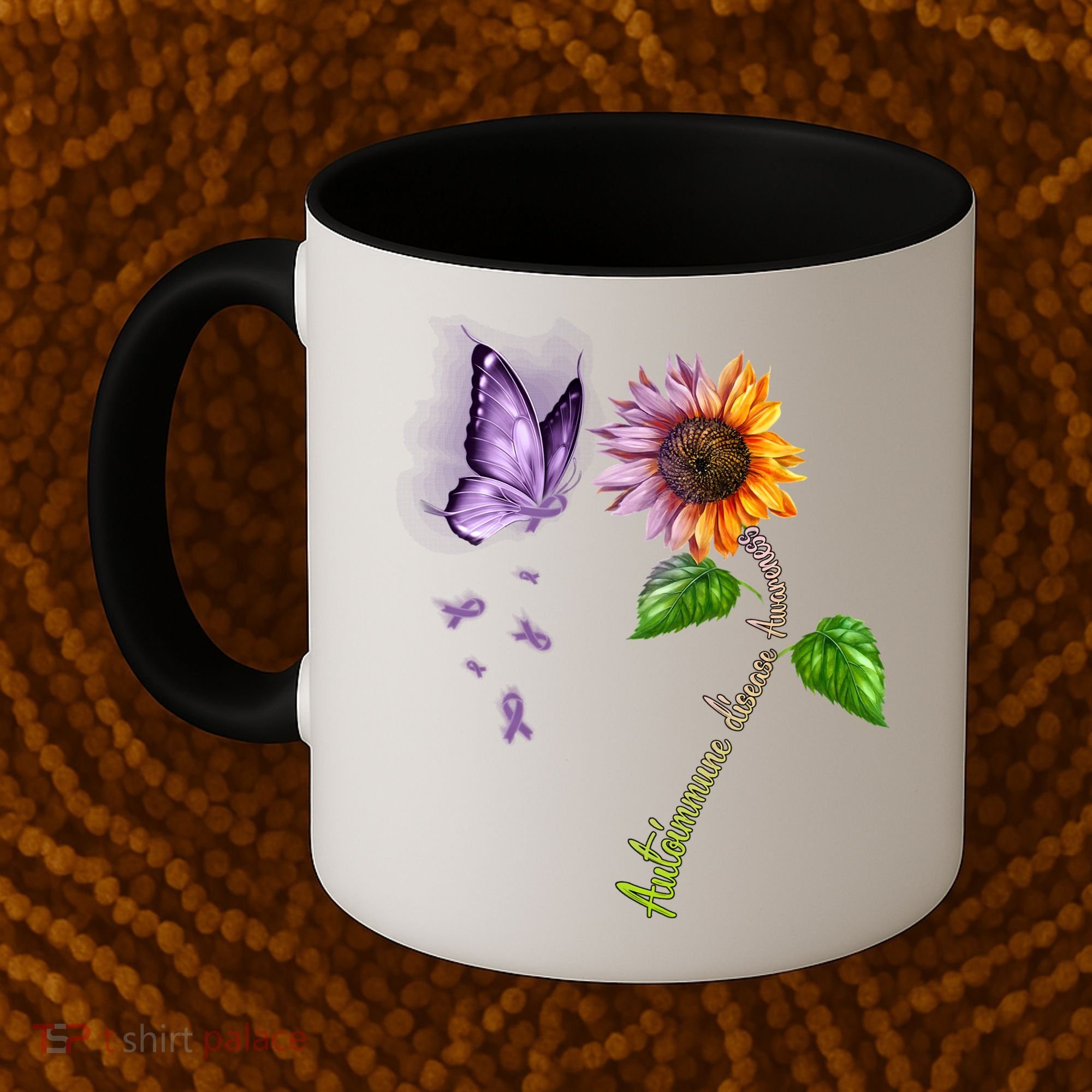 Butterfly Sunflower Autoimmune Disease Awareness Gift Coffee Mug