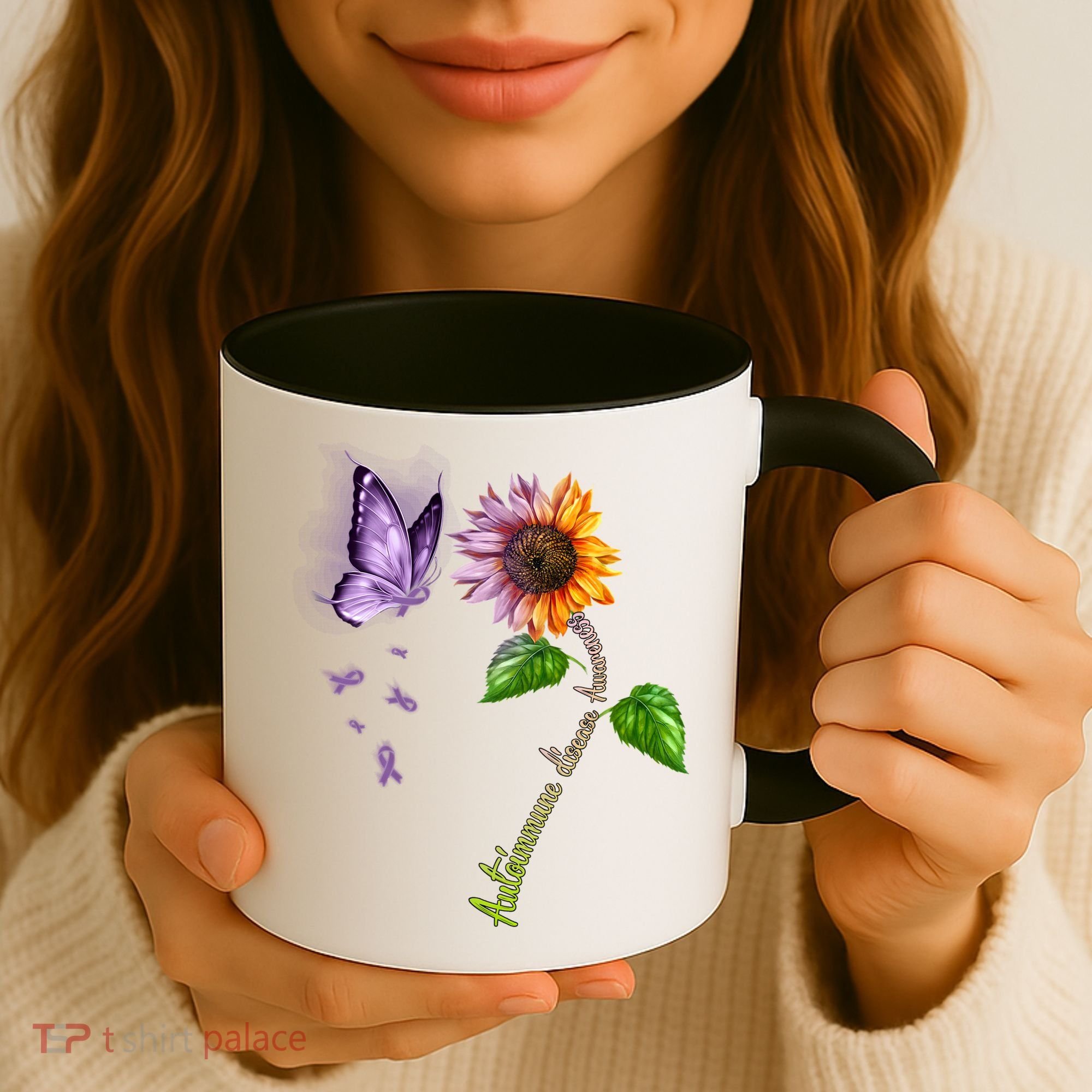 Butterfly Sunflower Autoimmune Disease Awareness Gift Coffee Mug