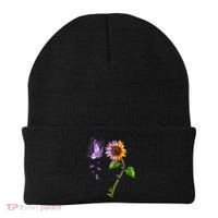 Butterfly Sunflower Autoimmune Disease Awareness Gift Beanie thumb 0
