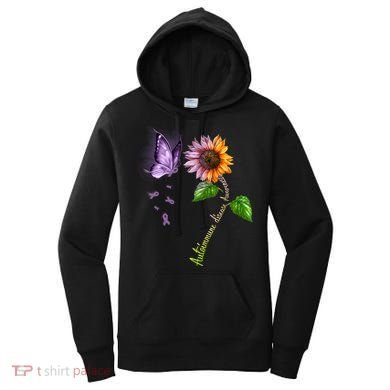 Butterfly Sunflower Autoimmune Disease Awareness Gift Women's Hoodie