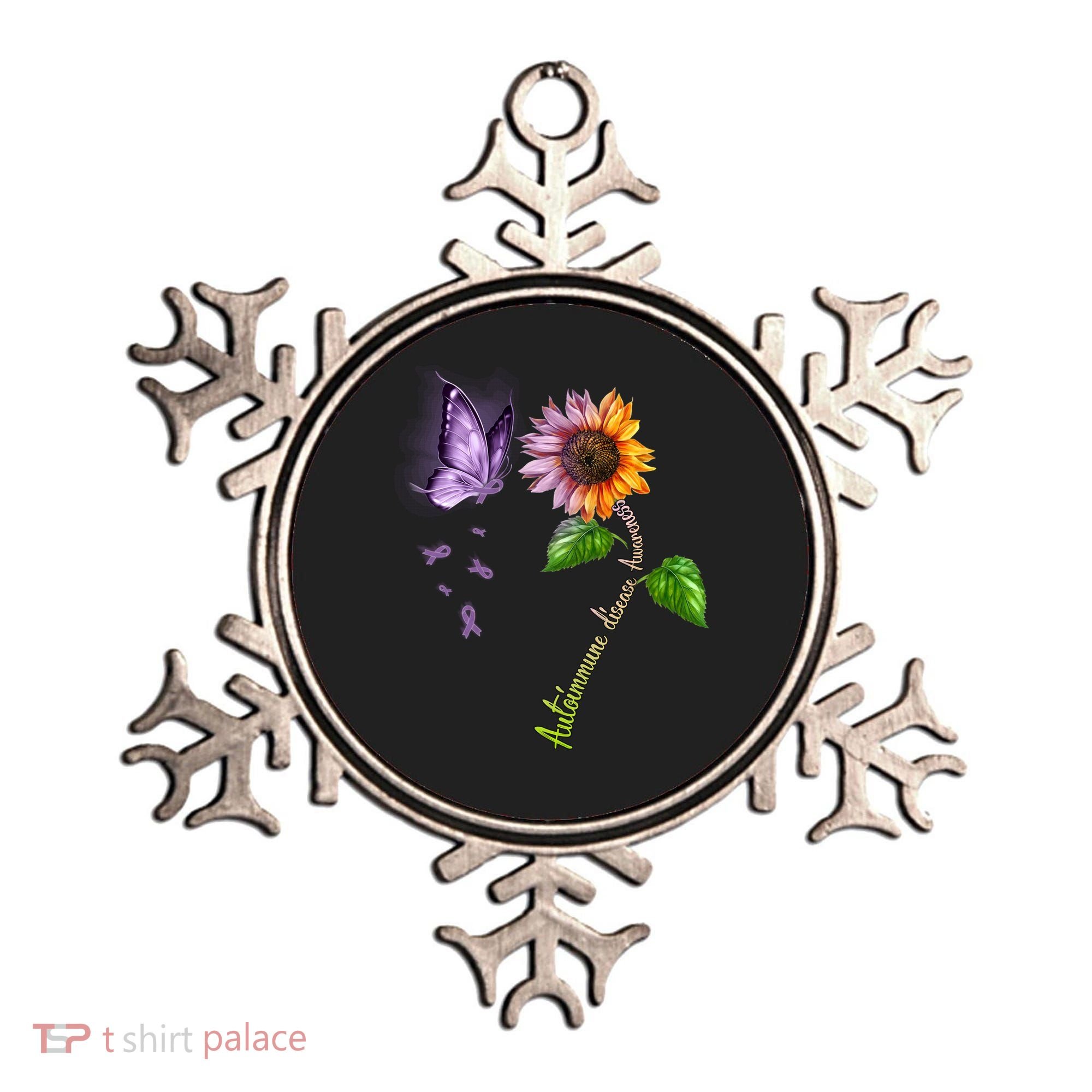Butterfly Sunflower Autoimmune Disease Awareness Gift Ornament