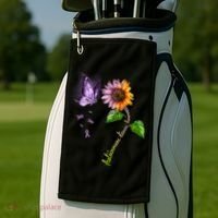 Butterfly Sunflower Autoimmune Disease Awareness Gift Golf Towel thumb 2